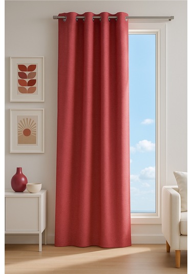 Artemis Halkalı Fon Perde Kırmızı 140x260 Kırmızı