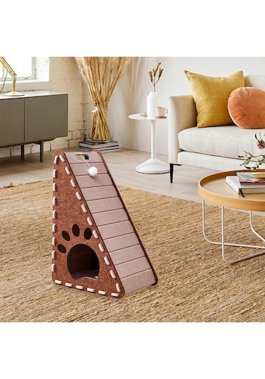Homyl Kedi Tırmalama Pedi Keçe Ayaklı Tahtası Kapalı Kediler