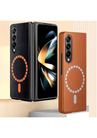 Samsung Galaxy Z Fold 3 Kılıf Hbc-156 Forum Magneticsafe Kapak - Kahverengi