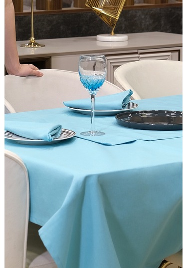 Dream Kumaş Peçete Modelleri Leke Tutmaz Kumaş Peçete Çeyiz Seti 6lı Paket Açık Mavi