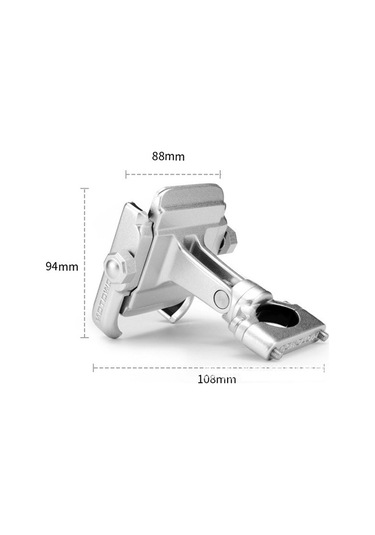Motosiklet Gidon Alüminyum Alaşımlı Telefon Braketi, 4-6 İnç Cihaz İçin Uygun Gümüş Silver