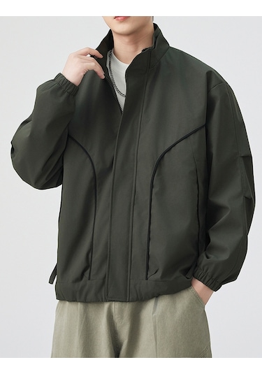 Snapbuy Rahat Ve Şık Düz Yakalı Erkek Ceketi Koyu Gri