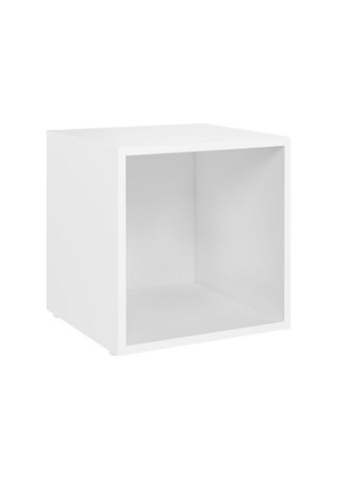 Tdesıgno Gülan Kitaplıklı Televizyon Sehpası - Ünitesi -kitaplık-beyaz 180 Cm 8 Raflı Beyaz