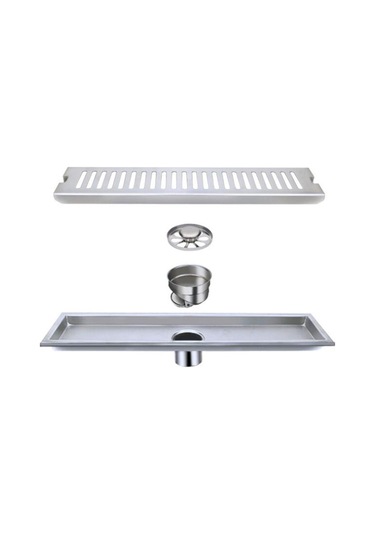 Suntek Paslanmaz Çelik Dikdörtgen Banyo Yer Sifonu Lavabo 20-santimetre Gümüş Diğer