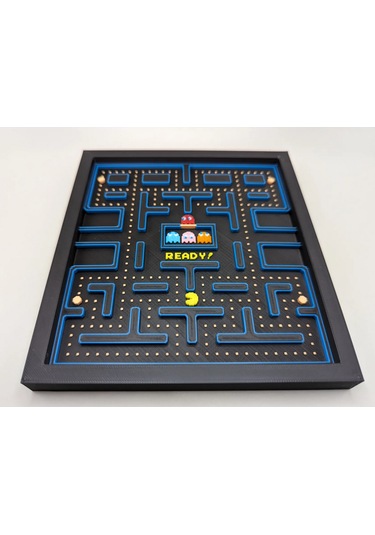 Pac-man Level 1 3d Baskı Tablo Çerceve