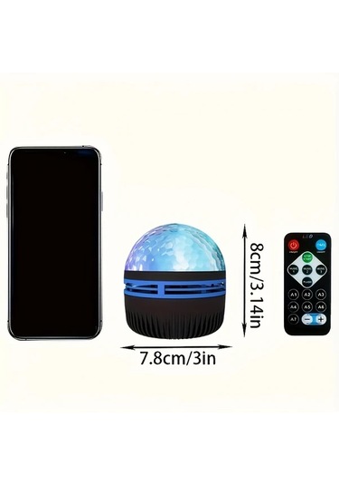 Honeybeeshop Galaxy Su Dalgası Projektörü Usb Gece Lambası Siyah 1 Bilgisayar Uzaktan Kumandalı Okyanus Dalga Etkisi Sualtı Ambiyansı Siyah
