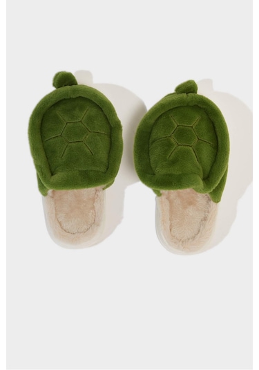 Defacto Erkek Çocuk Düz Taban Pelüş Ev Terliği F1926a825wngn340 Yeşil