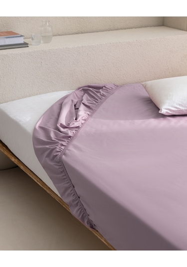 Madame Coco Manon Çift Kişilik %100 Pamuk Ranforce Lastikli Çarşaf - Açık Mürdüm Çok Renkli