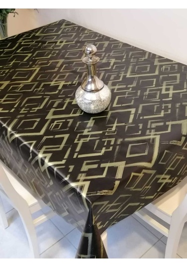 Elyaflı Pvc Muşamba Desenli Silinebilir Masa Örtüsü 02mrl171a Siyah
