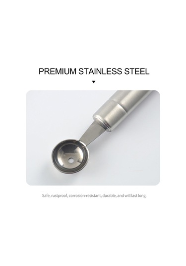 Neevoyu Stainless Steel Çift Uçlu Meyve Topu Ve Oyma Bıçağı - Pratik Mutfak Aleti, Elma, Karpuz, Dondurma İçin Diğer