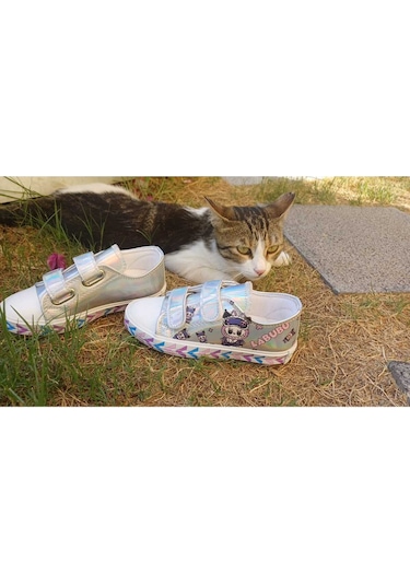 Scarpe Magiche Labubu Işıklı Sneaker Kız Ayakkabı 31-35 Numara Arası Işıksızdır Gümüş