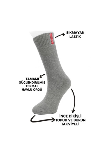 12li Paket Dikişsiz Erkek Termal Çorap Antrasit - Lacivert - Siyah