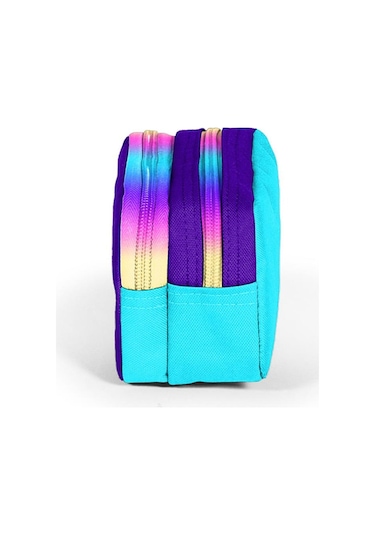 Coral High Kids Mor Rainbow Fermuarlı İki Bölmeli Kalem Çantası 12072