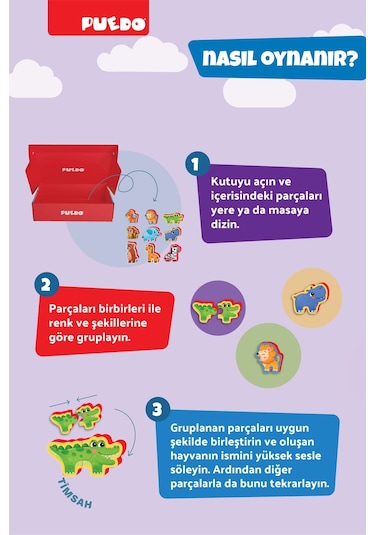 Puedo Ayakta Durabilen Bebek Puzzle Safari