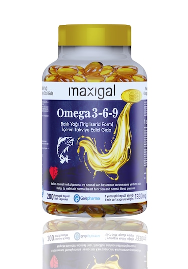 Maxigal Omega 3 6 9 Balık Yağı İçeren Takviye Edici Gıda 200 Kapsül