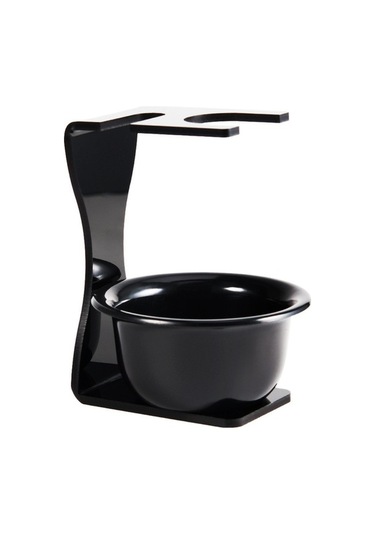 Bosphorusboutique02 3'ü 1 Arada Tıraş Seti - Saf Porsuk Kılı Fırçası, Sabun Kabı Ve Fırça Tutucu Siyah, Kullanışlı Ve Pratik Siyah