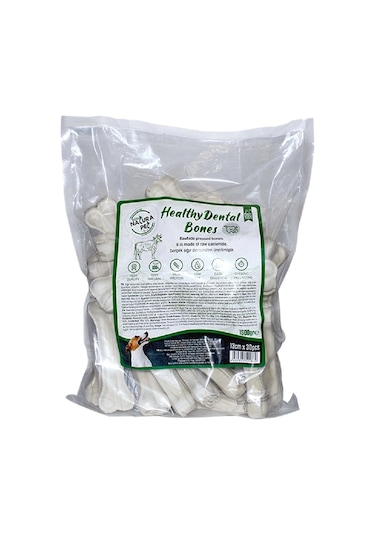 Eco Natura Healty Dental 13 Cm Beyaz Pres Kemik 30 Lu 1.5 Kg Köpek Diş Kaşıma Çiğneme Kemiği