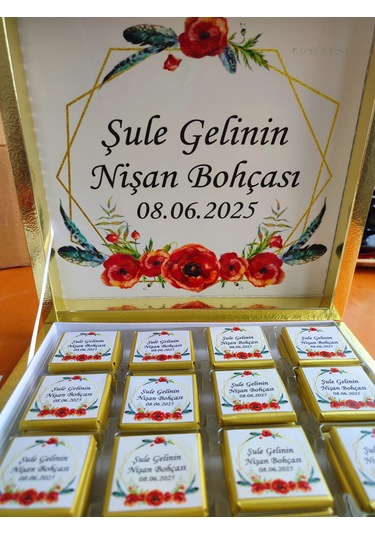 Karton Kutuda İsme Özel Çikolata-48li