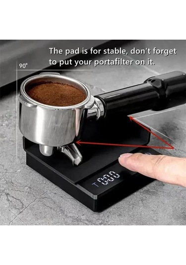 Kişisel Elektronik Tartı Kahve İçin Ev İtalyan Kahve Terazisi Siyah