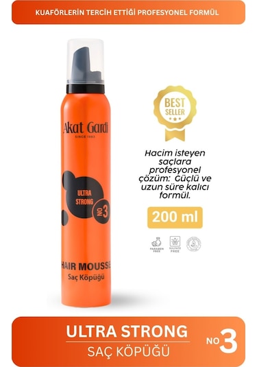 Akat Gardi Saç Köpüğü Ultra Strong No:3 Turuncu 200 Ml