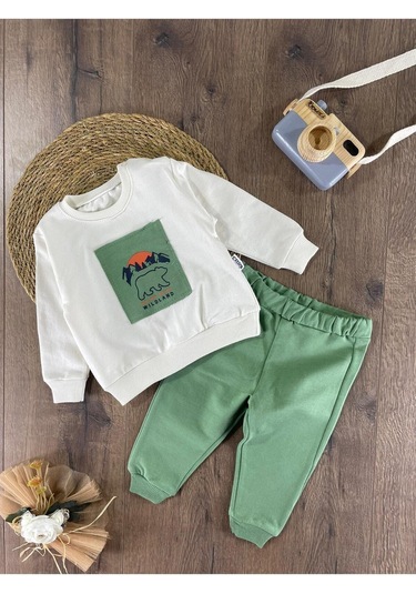 Dear Desenli Mevsimlik 2li Takım Yesil
