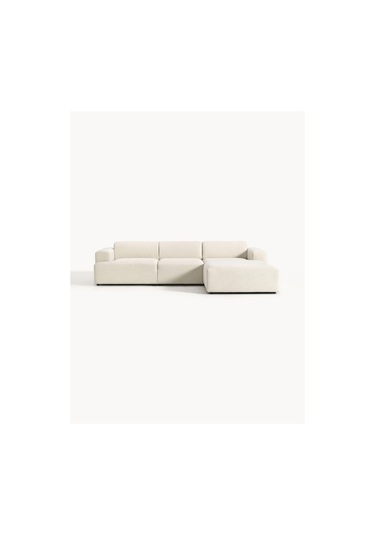 Massimo 3 Modül Sağ Köşe Koltuk Takımı Kırık Beyaz Keten Kumaş Sağ Kırık Beyaz