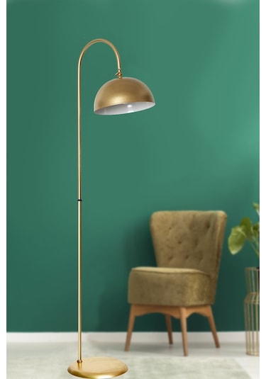 Luzarana Sonart Sarı Metal Tasarım Lüx Yerden Aydınlatma Lambader