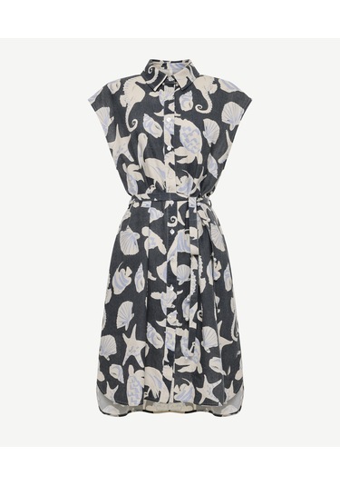 Yargıcı Kemer Detaylı Kolsuz Elbise 25ykel7112x 004 Lacivert