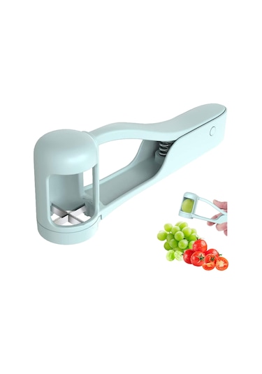 Kangvka Mavi Paslanmaz Çelik Meyve Dilimleyici - Üzüm Ve Taze Meyve Bölücü Aleti Abs+201 Malzeme Mavi