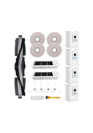 Unimarket Ecovacs Deebot X2 Omni/x2/x2 Pro/dex86 Robot Süpürge Yedek Parça Seti: Ana Fırça, Yan Fırça, Toz Torbası Süpürge Yedek Parçaları 1 Adet