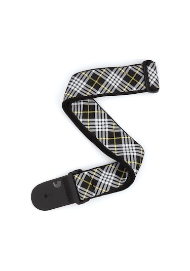 D'Addario T20W1503 Gitar Askısı Dokuma Tartan Bk & Wt