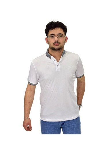 Erkek Polo Yaka Merserize Tişört 1000 Bgl-st04532 Beyaz