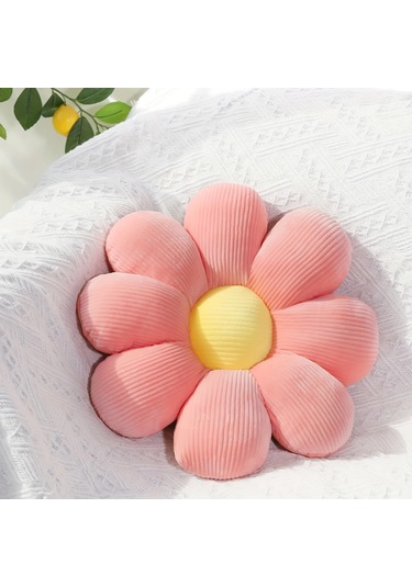 Ayçiçeği Yastık, Papatya Koltuk Minderi, Çiçek Mat, Ofis Mat, Pembe