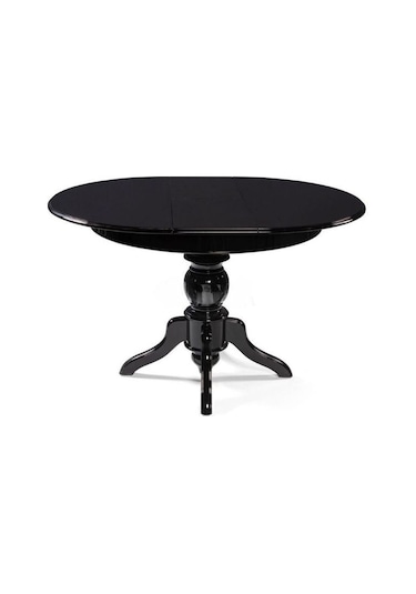 Lindon Baba Ayak Yuvarlak Açılır Masa 110x110 Siyah