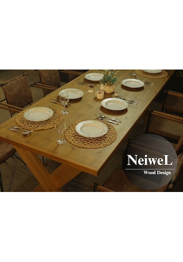 Neiwel Rane Doğal Ahşap Yemek Masası-70-120 Açık Ceviz