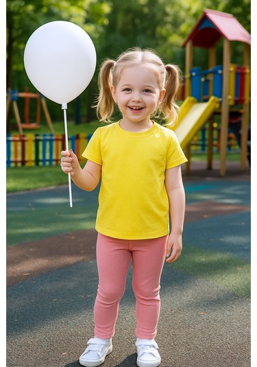 Kız Bebek Tayt Düz Renk Likralı Kumaş Esnek Pudra