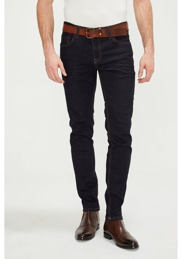 Düz Renk Erkek Kot Pantolon Mavi