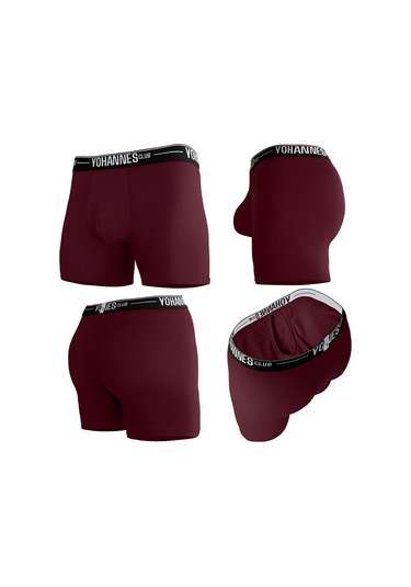 Yohannes Club, Erkek Özel Bölmeli Pamuklu Boxer, Renk Seçenekli, 3'lü Paket, Bordo,yeşil,mavi Bordo - Mavi - Yeşil