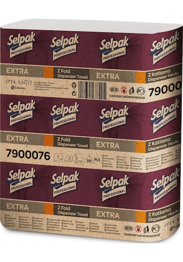 Selpak Professional Extra Z Katlı Dispenser Havlu 12 x 200'lü