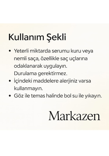 Markazen Argan Keratin Saç Bakım Serumu 100 ML