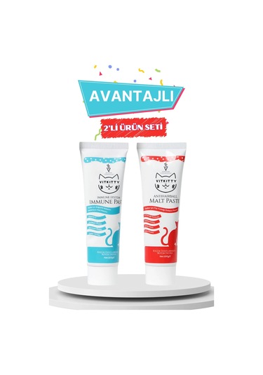 Vitkitty Kediler İçin Tüy Yumağı Önleyici Malt Macun Seti 2' Li Set