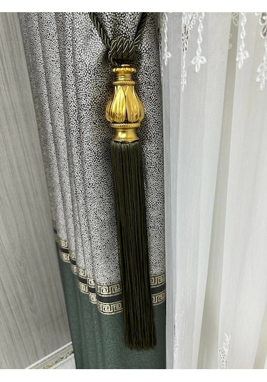 Nivemeshome Yeşil Saçaklı Gold Aparat Tavan Toplama Braçol Altın