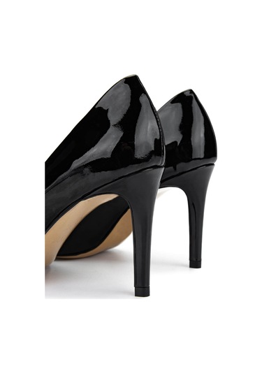 Tamer Tanca Kadın Hakiki Deri Siyah Rugan Topuklu Ayakkabı 1027 03 Bn Ayk Sk24-25 Sıyah Rgn Siyah Rugan