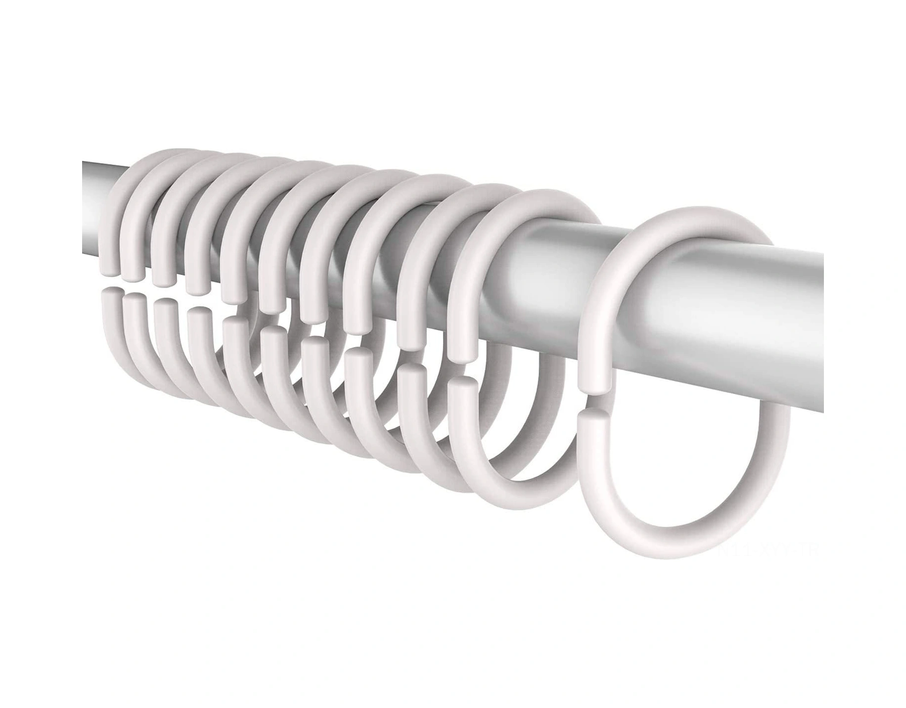 Yaleker Banyo Perdeği C Halka Kancaları - 72 Adet Silikon, Paslanmaz, Kolaysız Kurulum, Kaydırma Fonksiyonu, 1 İnç Çubuk Uyumlu Diğer