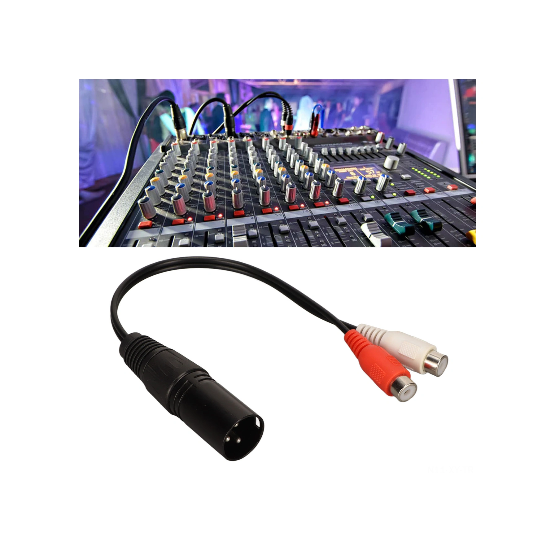 Shineyee Xlr Erkekden 2 Rca Dişiye Y Bölücü Kablosu - Gürültü Engelleme, 24k Altın Kaplama, Mikser Ve Amfi İçin Ses Aktarımı