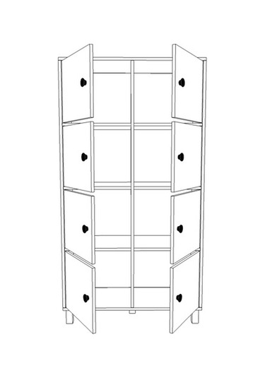 Robinhome Robin Home Vivaldi F Ofis Klasör Dolabı 8 Kapaklı Metal Ayaklı Ba