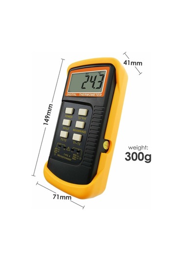 Mufunye 1300 C Termokupl Sensörlü K Tipi Termometre 4 Termokupllu C, F Ve K Kablolu Ve Paslanmaz Çelik