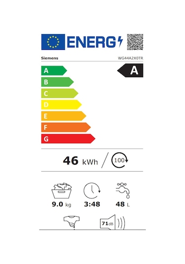Siemens WG44A2X0TR 1400 Devir 9 KG Çamaşır Makinesi