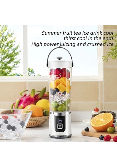 Besthome1 Yeni 16.91 Oz Taşınabilir Şarjlı Blender, Smoothie Ve Meyve Suları İçin Usb-c Şarjlı Beyaz Beyaz