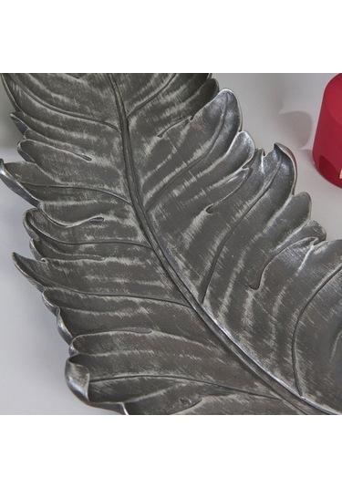 Evidea Deco Moena Dekoratif Tabak - Gümüş - 44x19 Cm